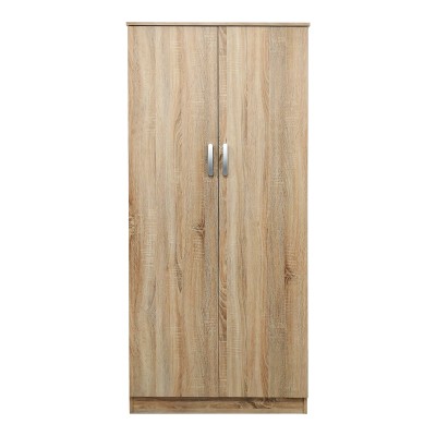 Ντουλάπα δίφυλλη Athos pakoworld σε Sonoma απόχρωση 80x42x180εκ