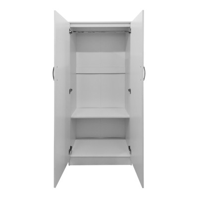 Ντουλάπα δίφυλλη Athos pakoworld σε λευκή απόχρωση 80x42x180εκ