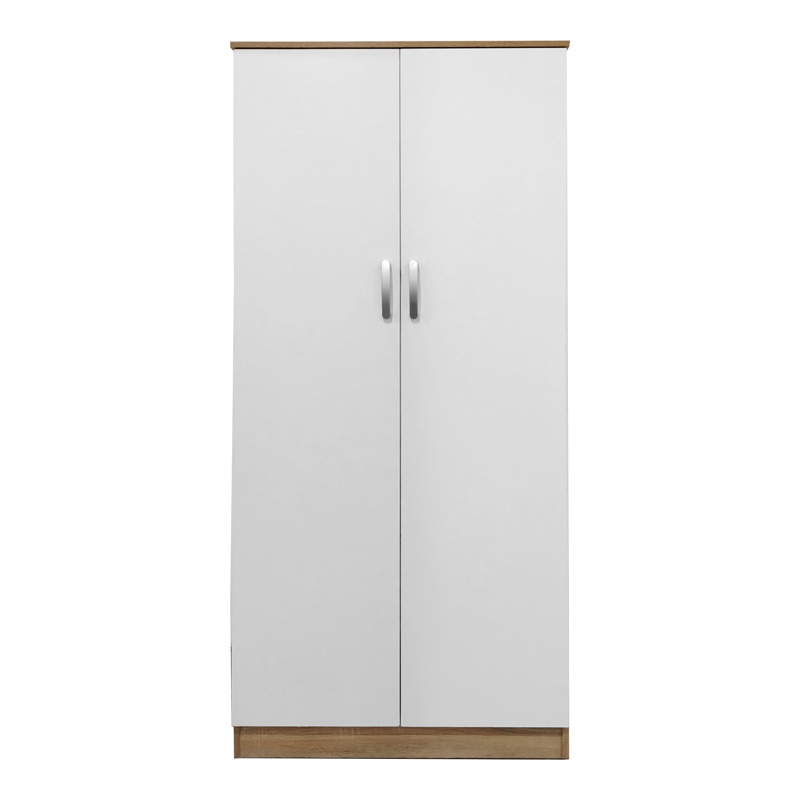 Ντουλάπα δίφυλλη Athos pakoworld σε sonoma-λευκή απόχρωση 80x42x180εκ