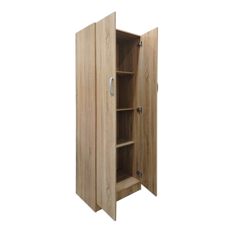 Ντουλάπα δίφυλλη Athos pakoworld σε sonoma απόχρωση 60x42x180εκ