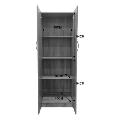 Ντουλάπα δίφυλλη Athos pakoworld σε wenge απόχρωση 60x42x180εκ