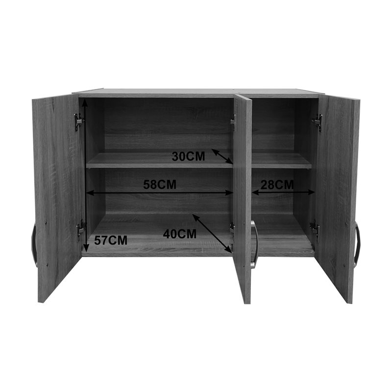 Πατάρι ντουλάπας τρίφυλλο Athos pakoworld σε wenge απόχρωση 90x41.5x60εκ