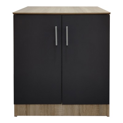 Παπουτσοθήκη-ντουλάπι Souken pakoworld 6 ζευγών σε sonoma-ανθρακί απόχρωση 60x40x80εκ