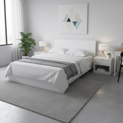 Κρεβάτι Athos pakoworld σε λευκή απόχρωση 160x200εκ