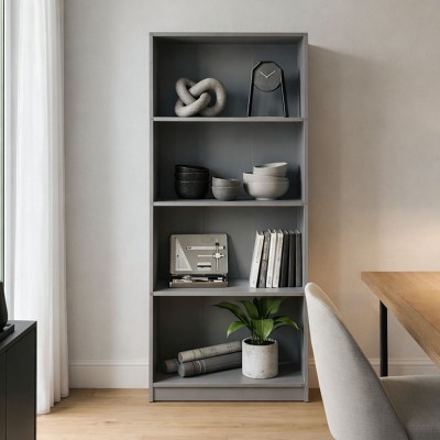 Βιβλιοθήκη Kendy pakoworld ανθρακί 60x30x167εκ