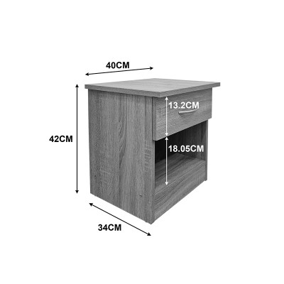 Κομοδίνο Bedy pakoworld λευκό 40x34x42εκ