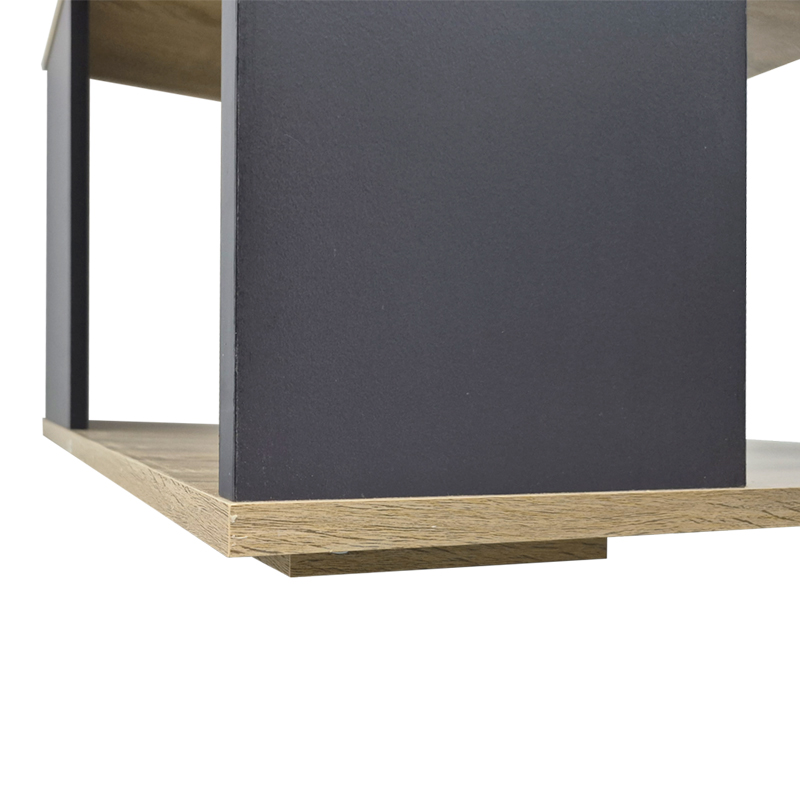 Τραπέζι σαλονιού Zelegan pakoworld sonoma-ανθρακί 60x60x39εκ