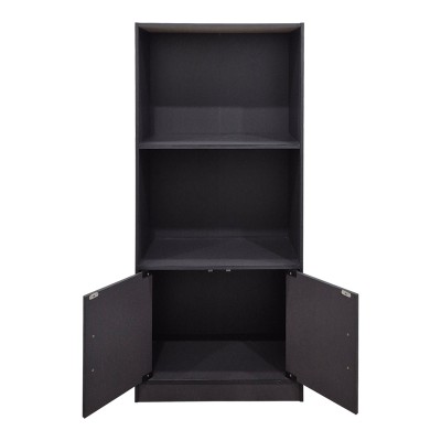 Βιβλιοθήκη Tekaro pakoworld ανθρακί 60x30x120εκ