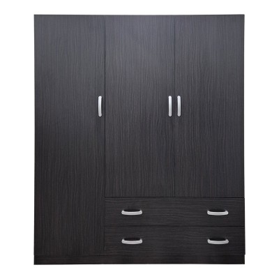 Ντουλάπα τρίφυλλη με 2 συρτάρια Alvia pakoworld wenge150x51x180εκ