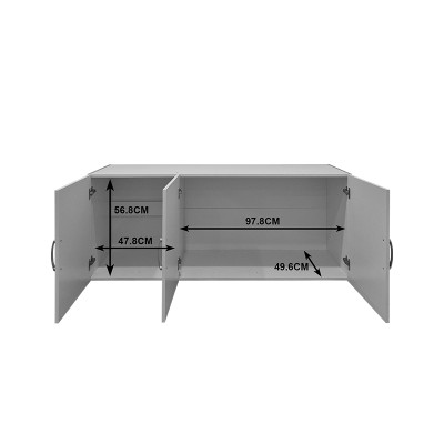 Πατάρι ντουλάπας τρίφυλλο Alvia pakoworld λευκό 150x51x60εκ