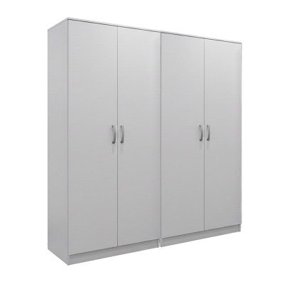 Ντουλάπα τετράφυλλη Athos Ι pakoworld λευκή 160x42x180εκ