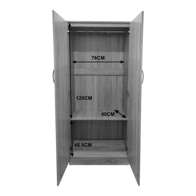 Ντουλάπα τετράφυλλη Athos Ι pakoworld sonoma-λευκό 160x42x180εκ