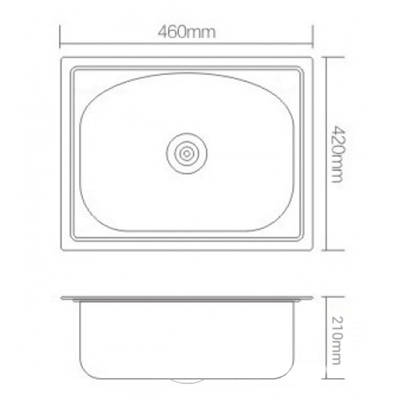 Νεροχύτης Undir ανοξείδωτος 46x42εκ