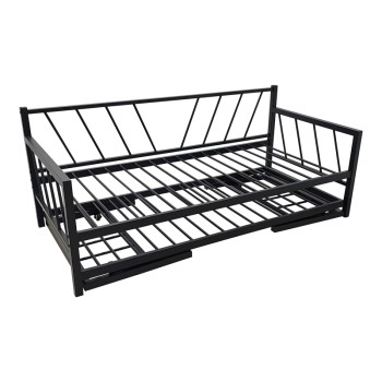 Κρεβάτι-Καναπές Remmie pakoworld μέταλλο μαύρο 90x190εκ