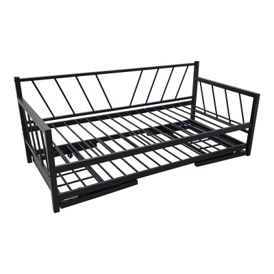 Κρεβάτι-Καναπές Remmie pakoworld μέταλλο μαύρο 90x190εκ