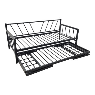 Κρεβάτι-Καναπές Remmie pakoworld μέταλλο μαύρο 90x190εκ