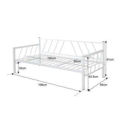 Κρεβάτι-Καναπές Remmie pakoworld μέταλλο μαύρο 90x190εκ