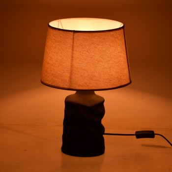 Επιτραπέζιο φωτιστικό Wabbi Inart Ε27 κεραμικό σε μαύρο-μπεζ απόχρωση Φ28x41εκ