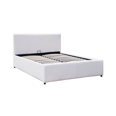 Κρεβάτι Dellia pakoworld με αποθηκευτικό χώρο pu λευκό 120x200εκ