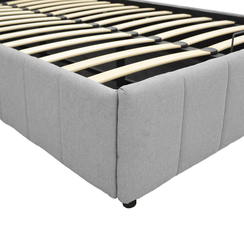 Κρεβάτι Snuggle pakoworld με αποθηκευτικό χώρο ύφασμα γκρι 120x200εκ