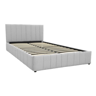 Κρεβάτι Snuggle pakoworld με αποθηκευτικό χώρο ύφασμα γκρι 160x200εκ