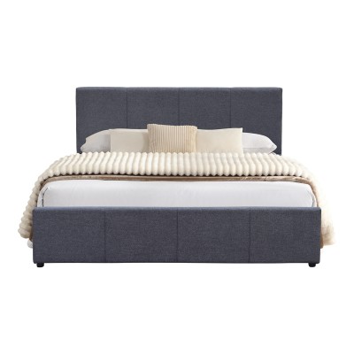 Κρεβάτι Dellia pakoworld με αποθηκευτικό χώρο ύφασμα ανθρακί 150x200εκ