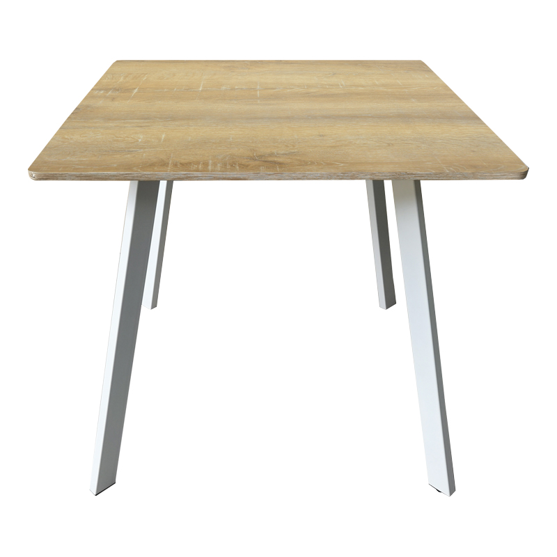 Τραπέζι Squaro pakoworld sonoma mdf με λευκά μεταλλικά πόδια 80x80x75εκ