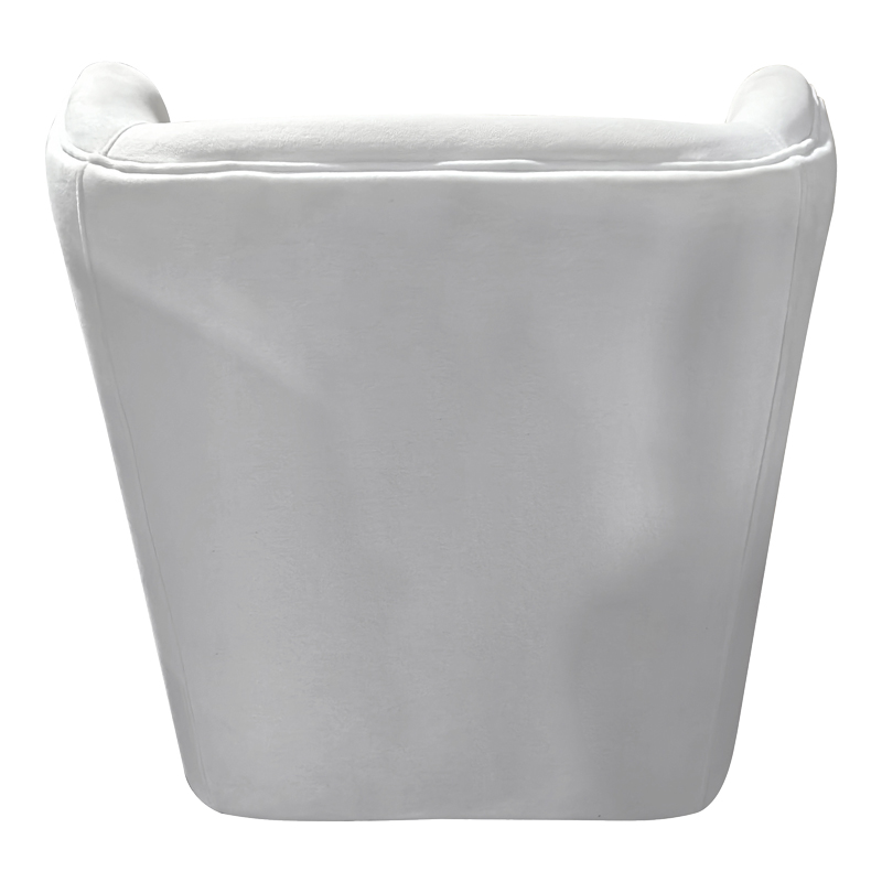 Πολυθρόνα Regalo pakoworld βελούδο σε λευκή απόχρωση 75x88x85εκ