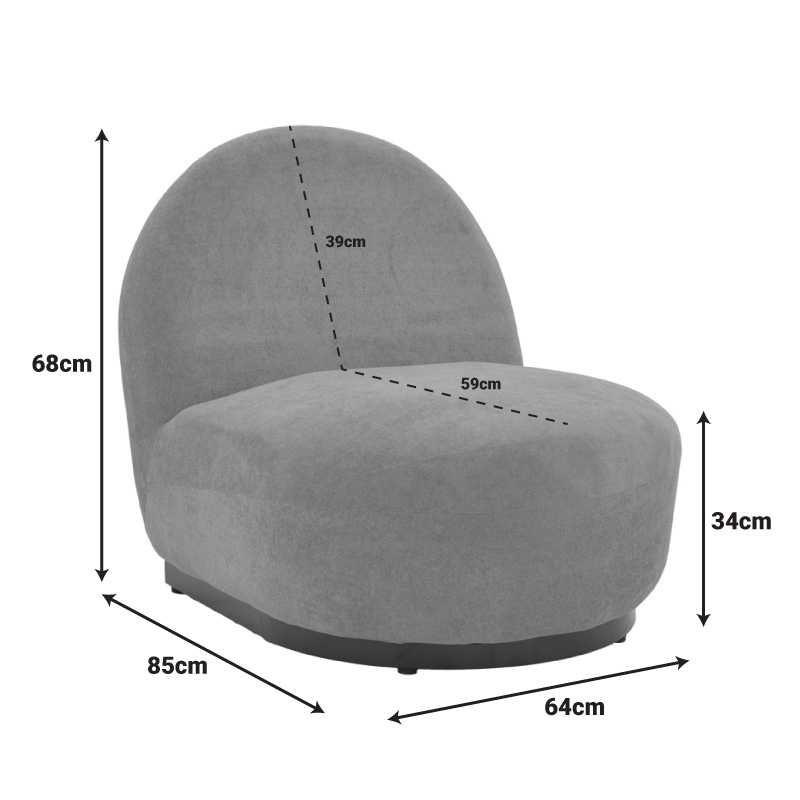 Πολυθρόνα Zenny pakoworld υφασμα κίτρινο 64x85x68εκ