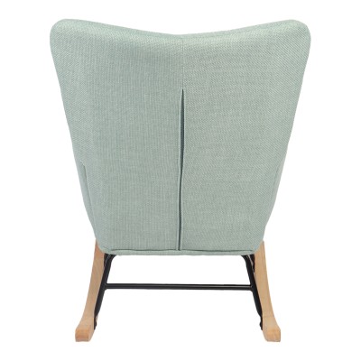 Κουνιστή πολυθρόνα Jianna pakoworld μέντα ύφασμα με πόδι σε φυσική απόχρωση 79x64x89εκ