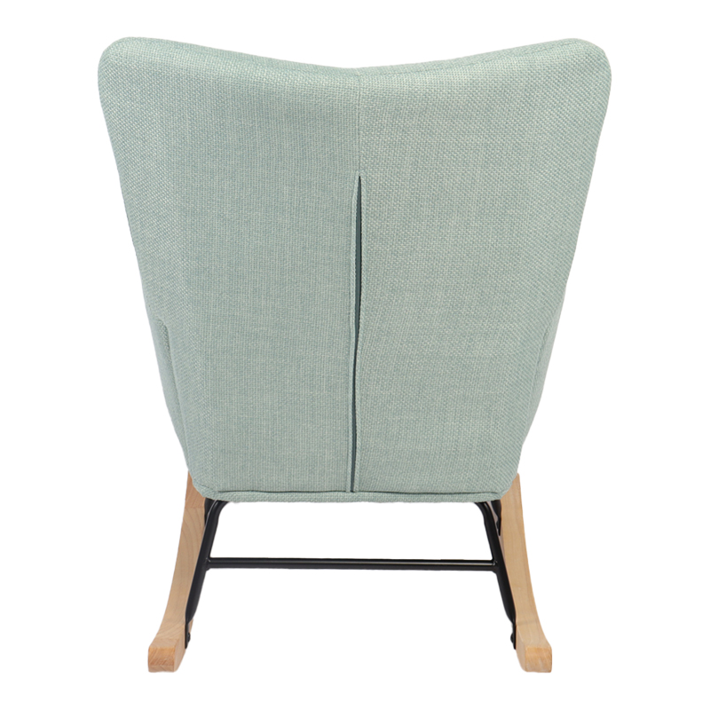 Κουνιστή πολυθρόνα Jianna pakoworld μέντα ύφασμα με πόδι σε φυσική απόχρωση 79x64x89εκ