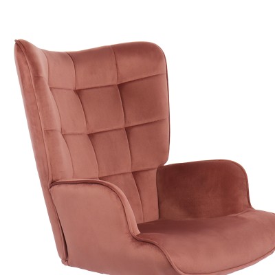 Καρέκλα γραφείου διευθυντή Lobima pakoworld περιστρεφόμενη σάπιο μήλο βελούδο 68x71x105-112εκ