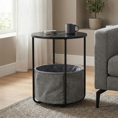 Βοηθητικό τραπέζι Fredami pakoworld μαύρο μαρμάρου Φ40x50εκ