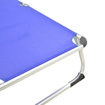 Ξαπλώστρα παραλίας Fevepe pakoworld βαρέως τύπου αλουμίνιο-textilene σε μπλε απόχρωση 58.5x185x29.5εκ