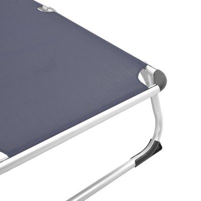 Ξαπλώστρα παραλίας Fevepe pakoworld βαρέως τύπου αλουμίνιο-textilene σε ανθρακί απόχρωση 58.5x185x29.5εκ