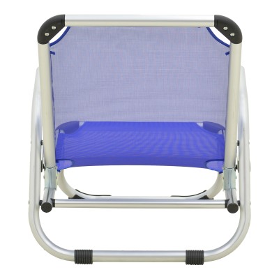 Καρεκλάκι παραλίας Playa pakoworld βαρέως τύπου με ψηλή πλάτη αλουμίνιο-textilene σε μπλε απόχρωση 54x72x63εκ