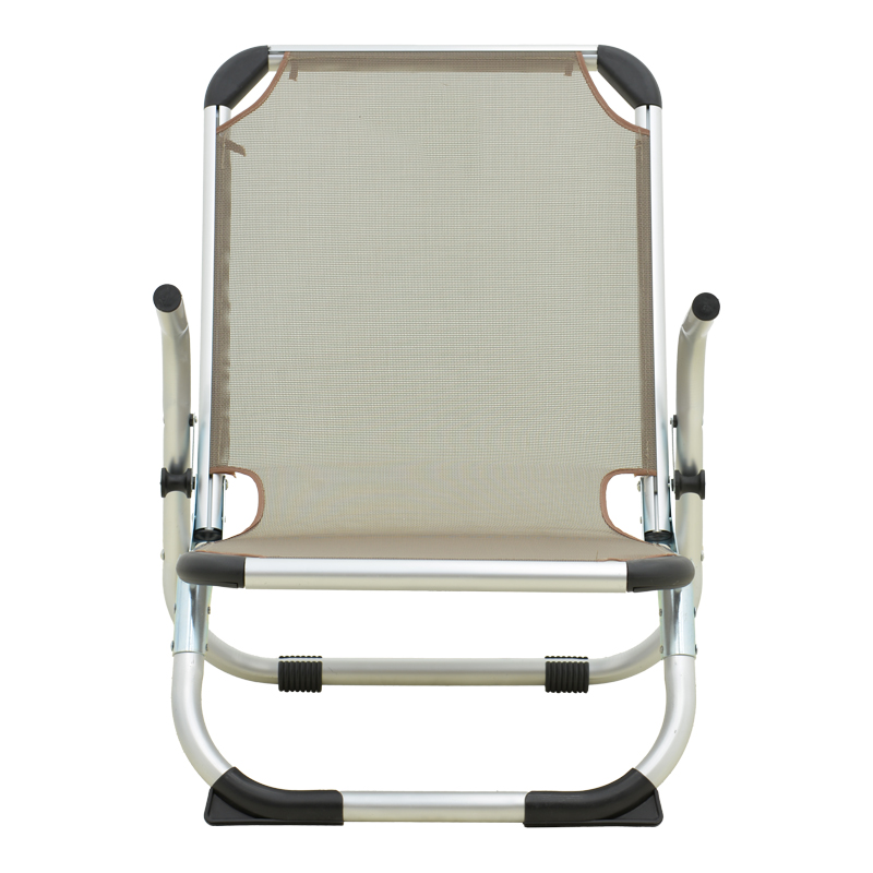 Καρεκλάκι παραλίας Playa pakoworld βαρέως τύπου με ψηλή πλάτη αλουμίνιο-textilene σε σαμπανί 54x72x63εκ