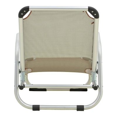 Καρεκλάκι παραλίας Playa pakoworld βαρέως τύπου με ψηλή πλάτη αλουμίνιο-textilene σε σαμπανί 54x72x63εκ