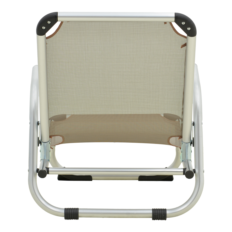 Καρεκλάκι παραλίας Playa pakoworld βαρέως τύπου με ψηλή πλάτη αλουμίνιο-textilene σε σαμπανί 54x72x63εκ