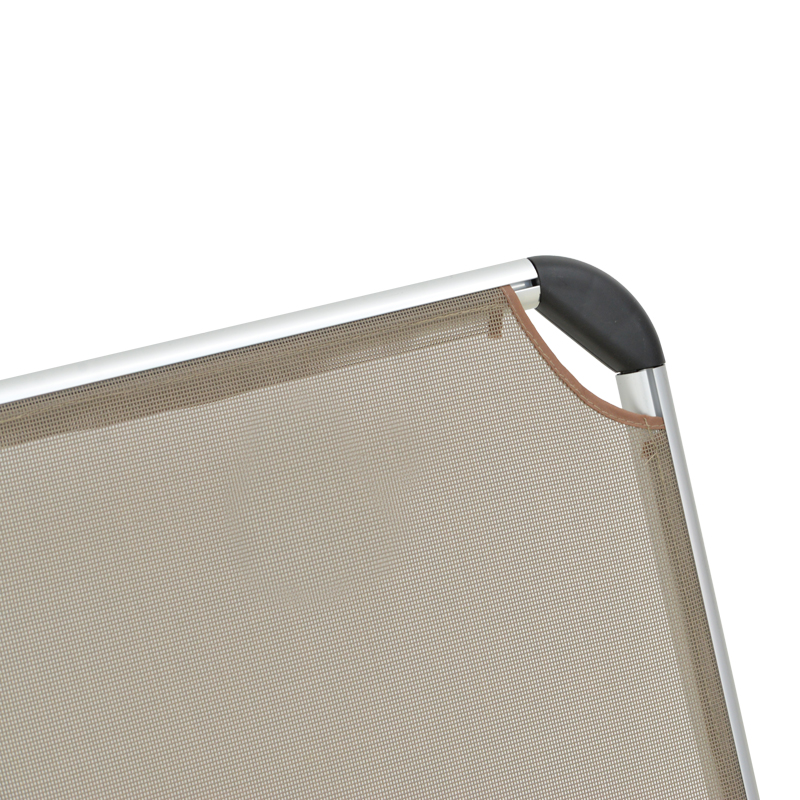 Καρεκλάκι παραλίας Playa pakoworld βαρέως τύπου με ψηλή πλάτη αλουμίνιο-textilene σε σαμπανί 54x72x63εκ