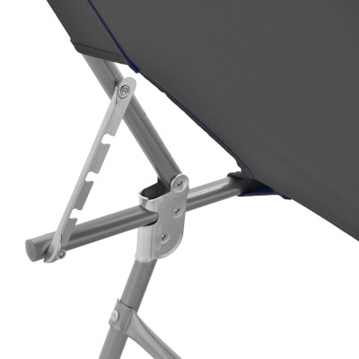 Ξαπλώστρα παραλίας Pasein pakoworld μέταλλο-textilene σε ανθρακί απόχρωση 55x185x24εκ