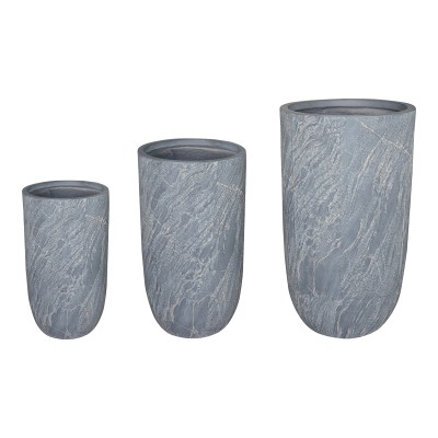 Κασπώ Anteria pakoworld σετ 3τεμ κεραμικό σε γκρι απόχρωση