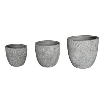 Κασπώ Anthea pakoworld σετ 3τεμ κεραμικό σε αντικέ γκρι απόχρωση