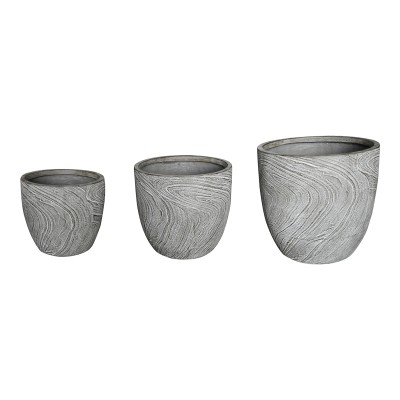 Κασπώ Anthea pakoworld σετ 3τεμ κεραμικό σε αντικέ γκρι απόχρωση