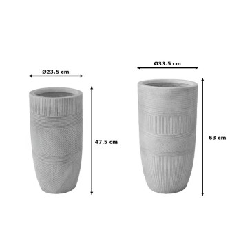 Κασπώ Negani pakoworld σετ 2τεμ κεραμικό σε απόχρωση ανοιχτό γκρι