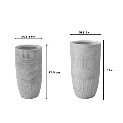 Κασπώ Negani pakoworld σετ 2τεμ κεραμικό σε απόχρωση ανοιχτό γκρι