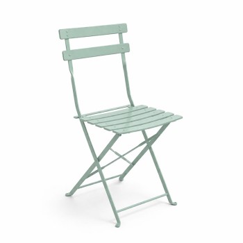 Καρέκλα Bistro pakoworld μεταλλική αναδιπλούμενη σε μέντα απόχρωση 42x46x82εκ | 2 τμχ