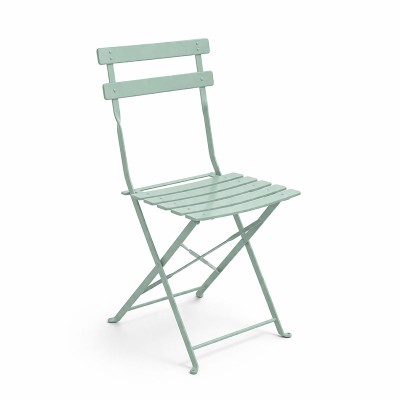 Καρέκλα Bistro pakoworld μεταλλική αναδιπλούμενη σε μέντα απόχρωση 42x46x82εκ | 2 τμχ
