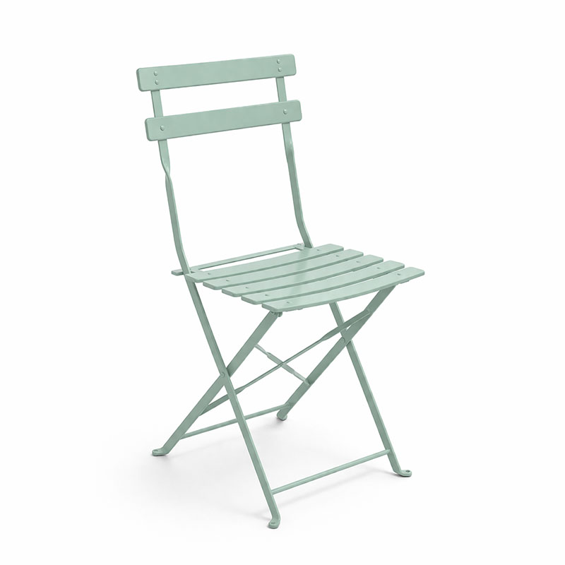 Καρέκλα Bistro pakoworld μεταλλική αναδιπλούμενη σε μέντα απόχρωση 42x46x82εκ | 2 τμχ