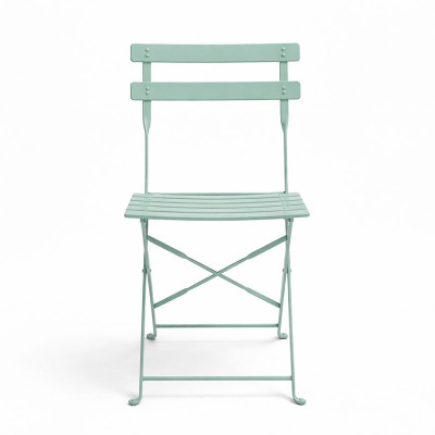 Καρέκλα Bistro pakoworld μεταλλική αναδιπλούμενη σε μέντα απόχρωση 42x46x82εκ | 2 τμχ